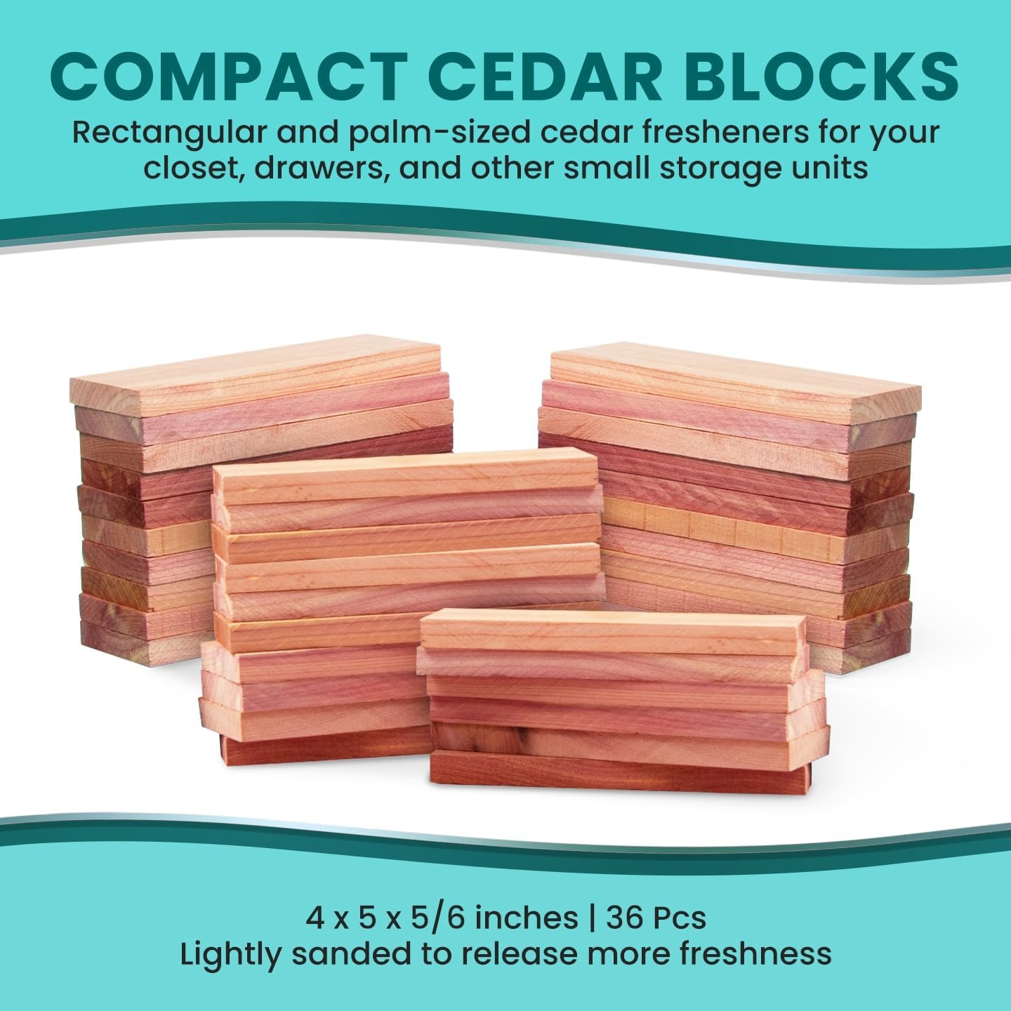image:image120 Variety Pack Lavender and Cedar for Closets Alternative for Clothes Storage Closet Protection Scent Bags Natural Freshner Hanger Rings Scented Air Freshener for Closets36 Cedar Blocks