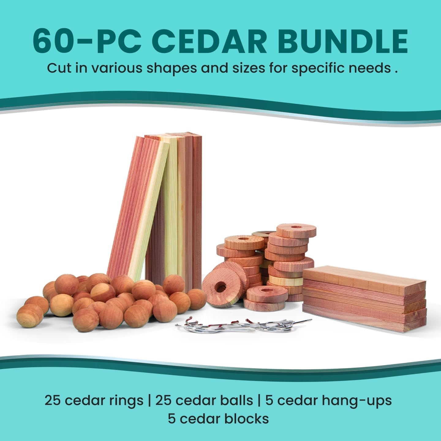 image:image120 Variety Pack Lavender and Cedar for Closets Alternative for Clothes Storage Closet Protection Scent Bags Natural Freshner Hanger Rings Scented Air Freshener for Closets60 Cedar Variety Pack