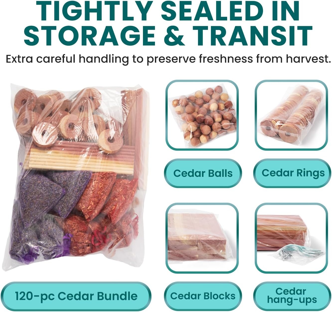 image:image120 Variety Pack Lavender and Cedar for Closets Alternative for Clothes Storage Closet Protection Scent Bags Natural Freshner Hanger Rings Scented Air Freshener for Closets36 Cedar Blocks