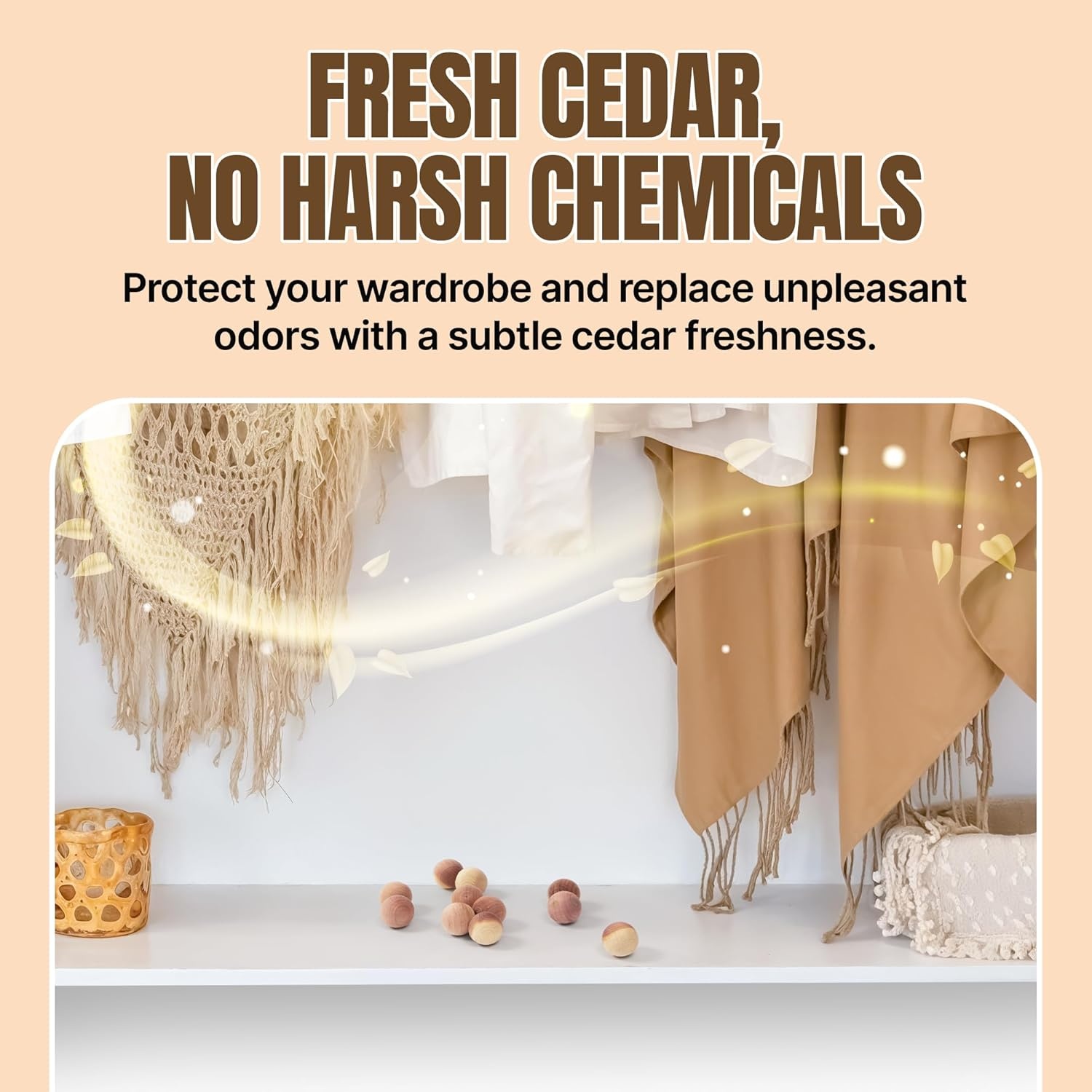 image:image120 Variety Pack Lavender and Cedar for Closets Alternative for Clothes Storage Closet Protection Scent Bags Natural Freshner Hanger Rings Scented Air Freshener for Closets50 Cedar Balls