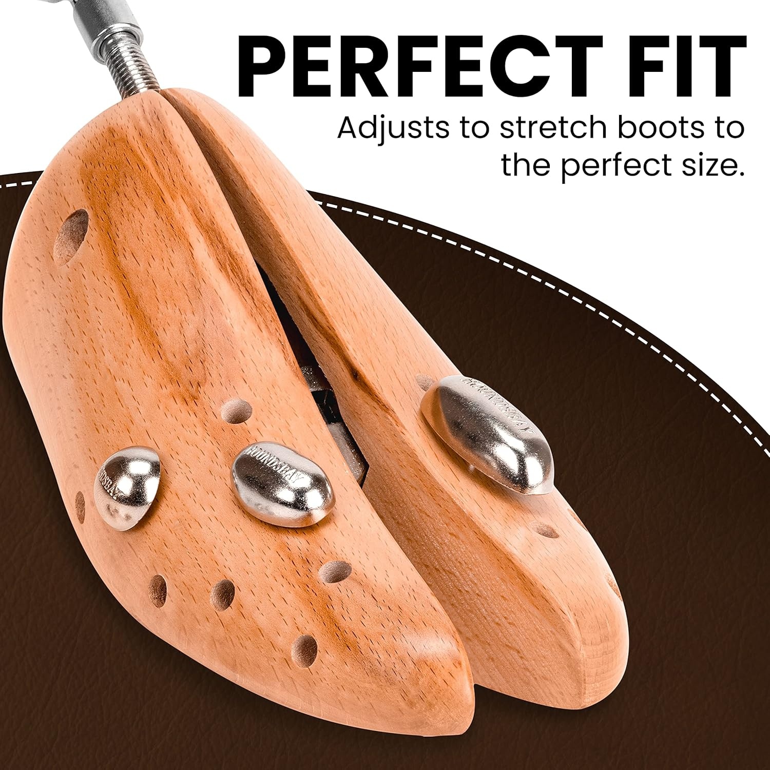 image:imageHOUNDSBAY Boot Stretchers Plastic amp Wooden Adjustable Boot Widener Expander Boot Tree for Men and WomenPremium Large for Women Size 105125