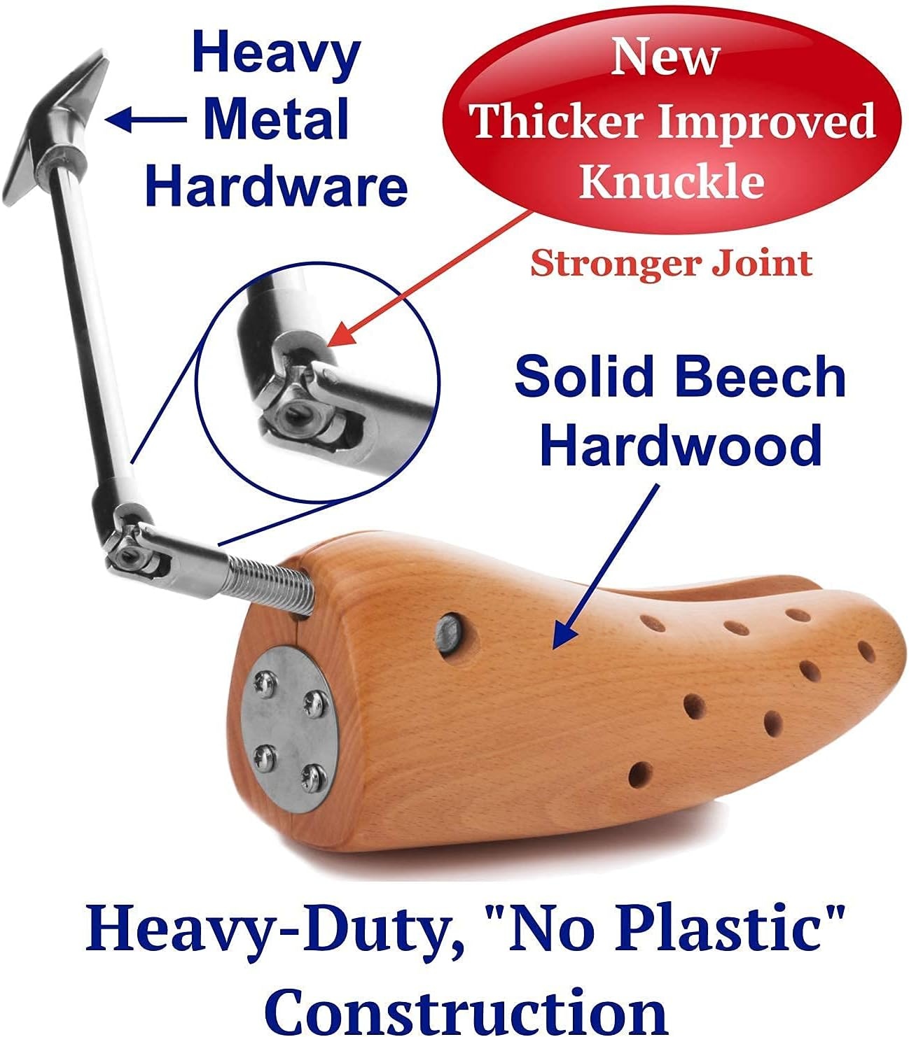 image:imageHOUNDSBAY Boot Stretchers Plastic amp Wooden Adjustable Boot Widener Expander Boot Tree for Men and WomenPremium Small for Men Size 6595