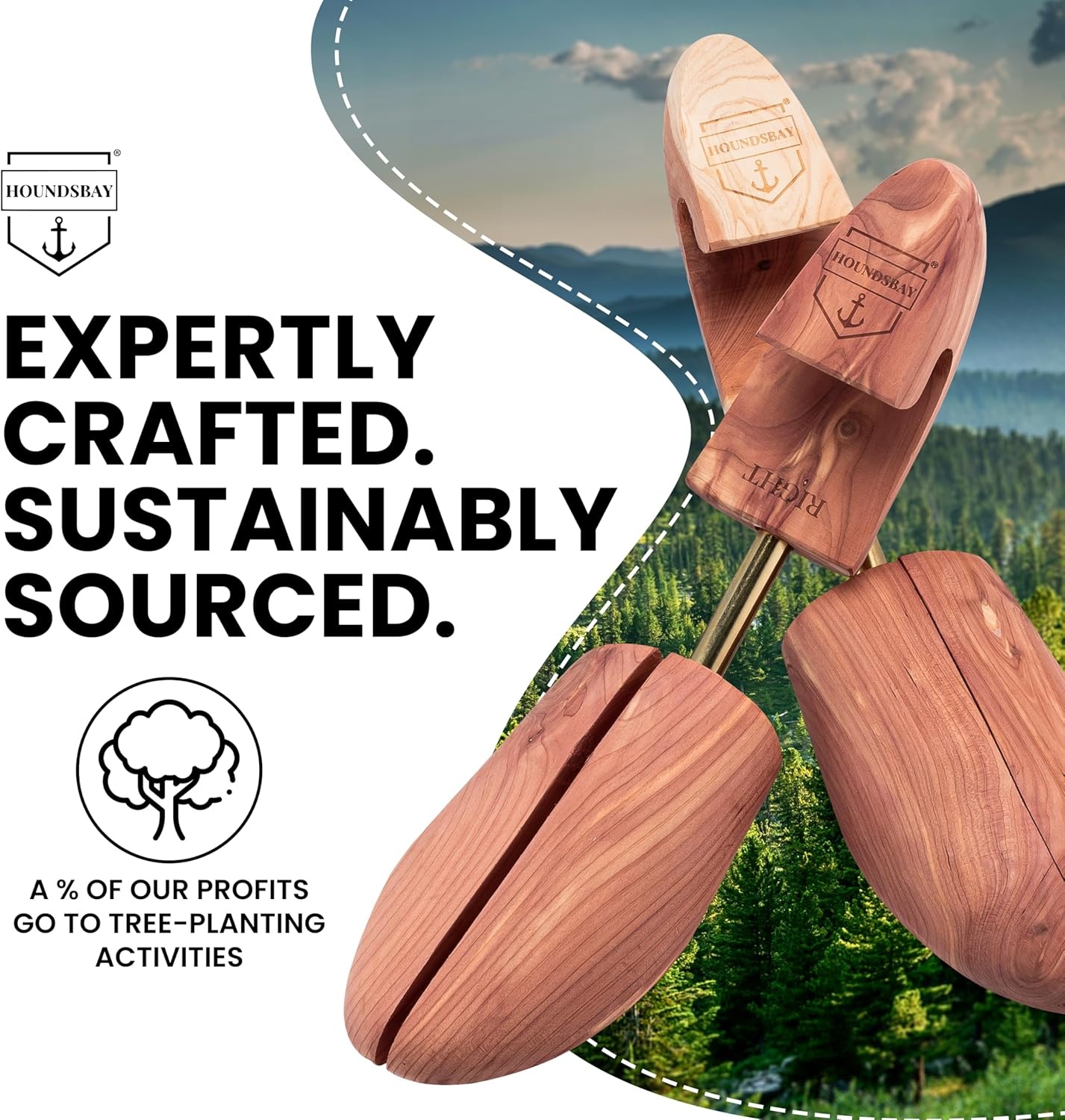 image:imageHOUNDSBAY Cedar Shoe Tree Shoe Trees for Men amp Women Sneakers Widener amp Shaper2 Pack