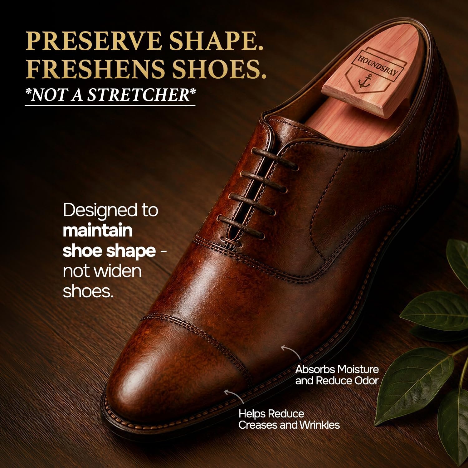 image:imageHOUNDSBAY Cedar Shoe Tree Shoe Trees for Men amp Women Sneakers Widener amp Shaper2 Pack