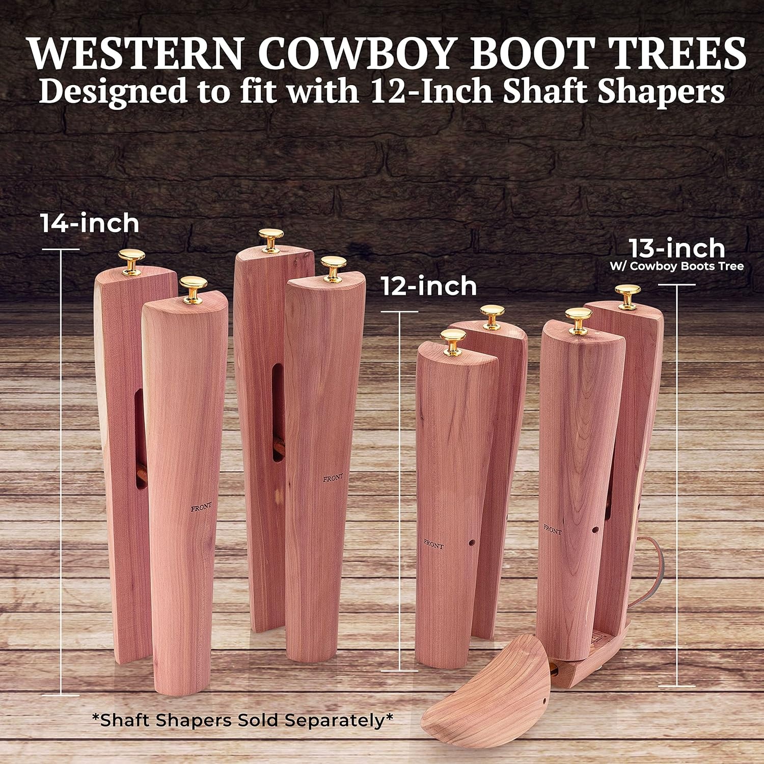 image:imageHOUNDSBAY Cowboy Boot Trees Cedar Western Boot Tree for Men amp Women Shoe Tree for Boots Boot Stretcher amp Shaper1 Pack