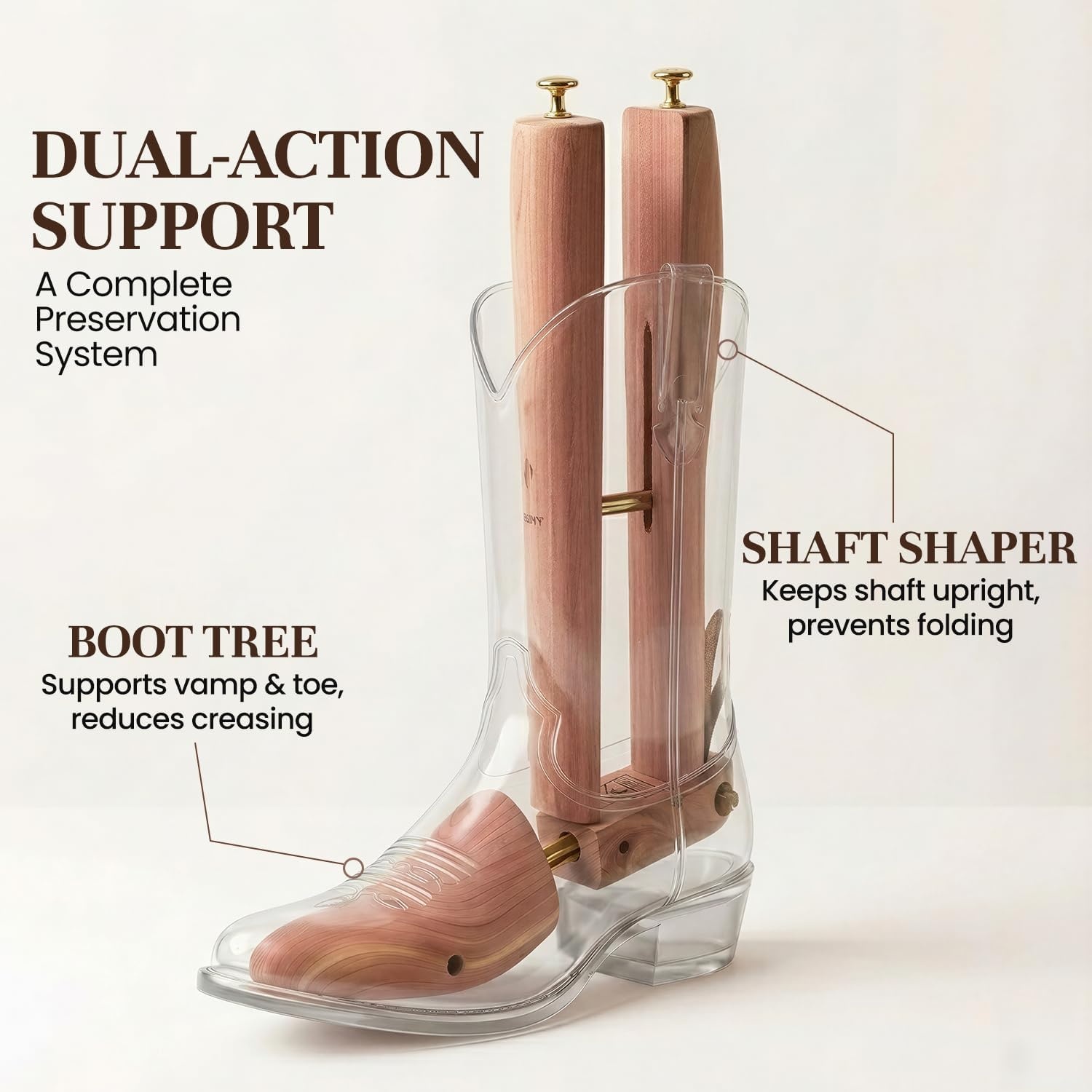 image:imageHOUNDSBAY Cowboy Boot Trees Cedar Western Boot Tree for Men amp Women Shoe Tree for Boots Boot Stretcher amp ShaperCowboy Boot Bundle