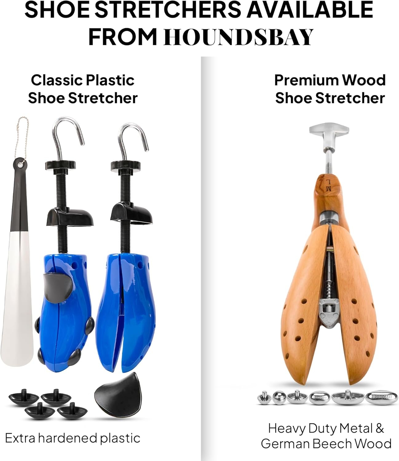 image:imageHOUNDSBAY Plastic amp Wooden Shoe Stretchers Adjustable Shoe Widener Expander for Men and WomenClassic S for Men Size 6595 Blue