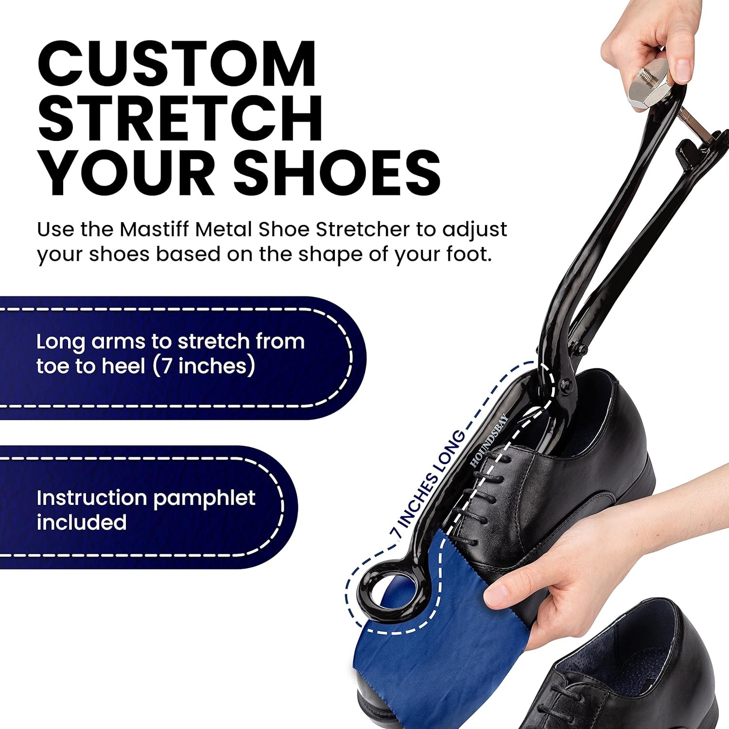 image:imageMastiff OvalShaped Shoe Stretcher for Bunions Corns Hammertoes Ball and Ring Shoe Stretcher Men Targeted Spot Stretch Tool Leather Shoe Stretcher Women Wide Feet Patented Cast Iron Design