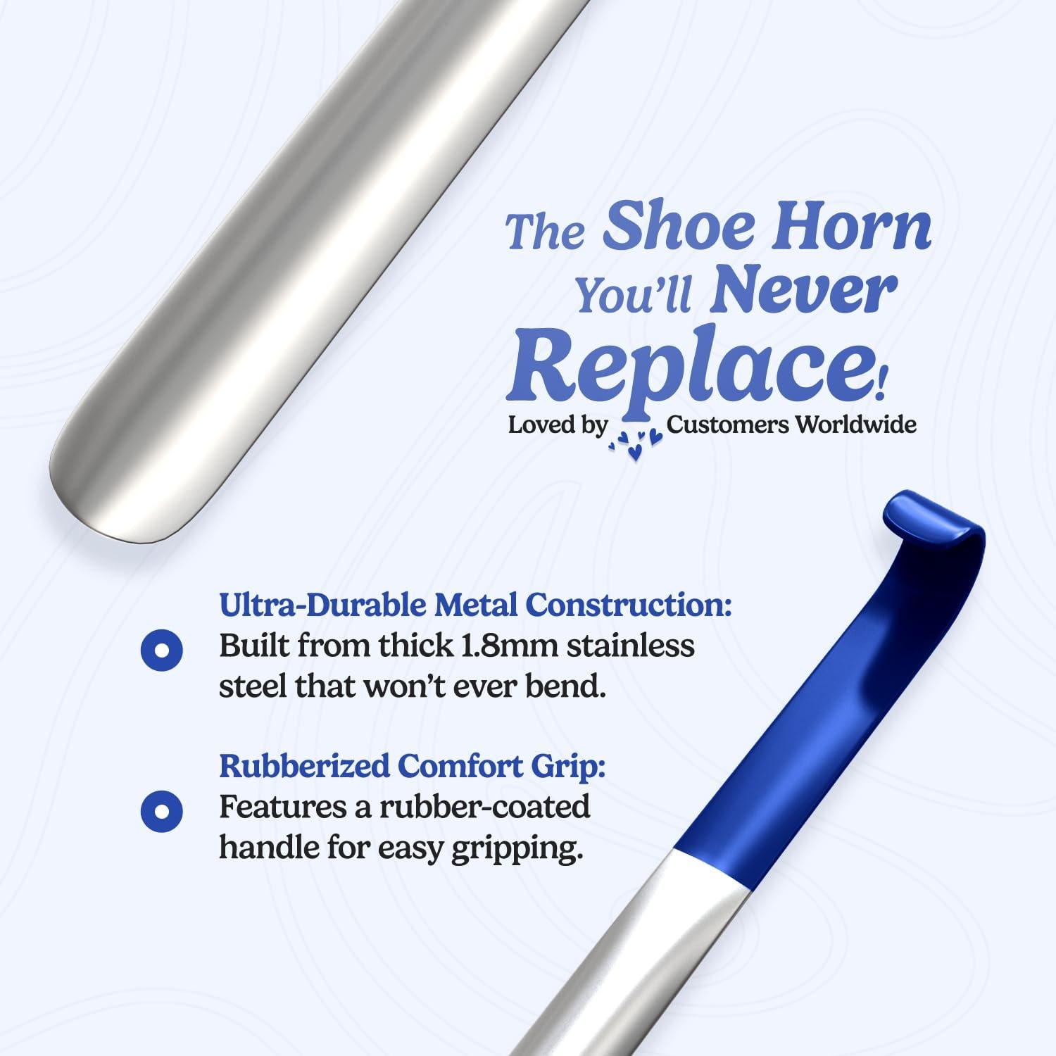 image:imageShoe Horn Long Handle for Seniors Long Handled Shoe Horn for Boots and Shoes Long Metal Shoe Horn for Women Men amp Kids Extra long Shoes Horn Metal Shoe Horn Long Handle Shoe Spoon Long Handle165 Navy 1 Pack 2 Travel Horns