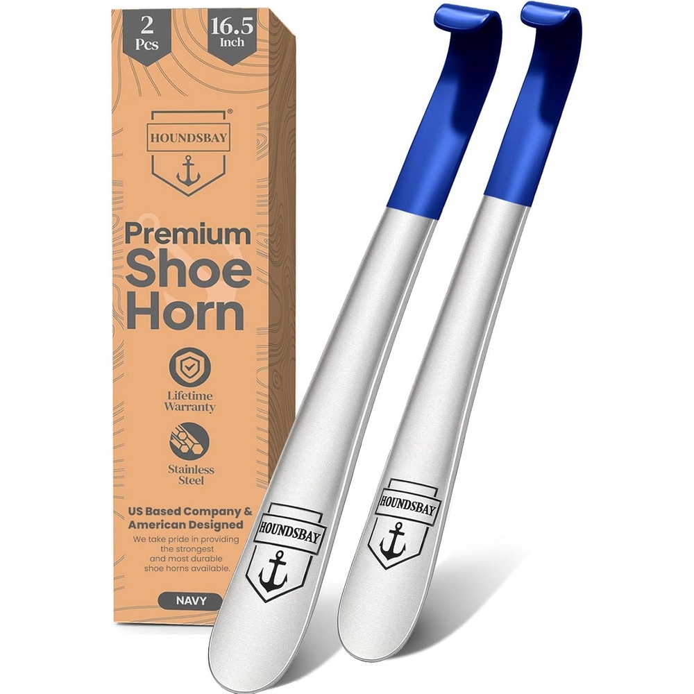 image:imageShoe Horn Long Handle for Seniors Long Handled Shoe Horn for Boots and Shoes Long Metal Shoe Horn for Women Men amp Kids Extra long Shoes Horn Metal Shoe Horn Long Handle Shoe Spoon Long Handle165 Navy 2 Pack