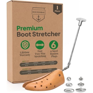 image:imageHOUNDSBAY Boot Stretchers Plastic amp Wooden  Adjustable Boot Widener Expander Boot Tree for Men and WomenPremium Large for Men Size 1214