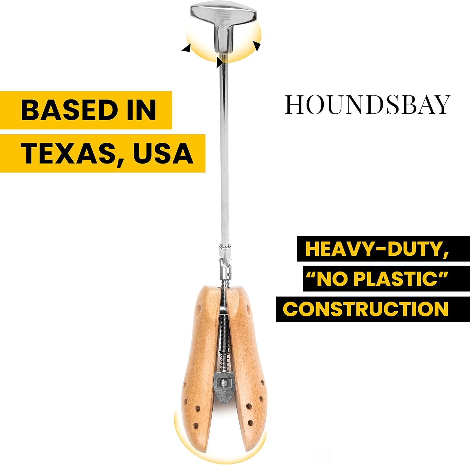 image:imageHOUNDSBAY Bloodhound Professional Western Cowboy Boot Stretcher for Men amp Women Widener Shoe Stretcher For Cowboy Boots1 Pack
