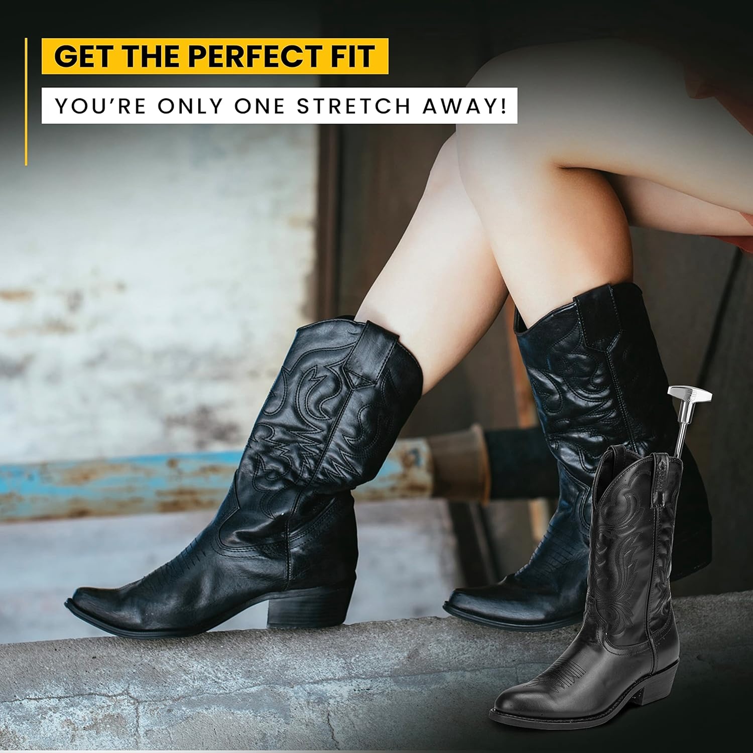 image:imageHOUNDSBAY Bloodhound Professional Western Cowboy Boot Stretcher for Men amp Women Widener Shoe Stretcher For Cowboy Boots1 Pack