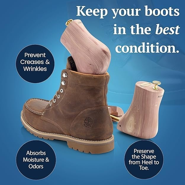 image:imageHOUNDSBAY Boot Trees Cedar Boot Tree for Men Shoe Tree for Boots Boot Stretcher amp Shaper1 Pack