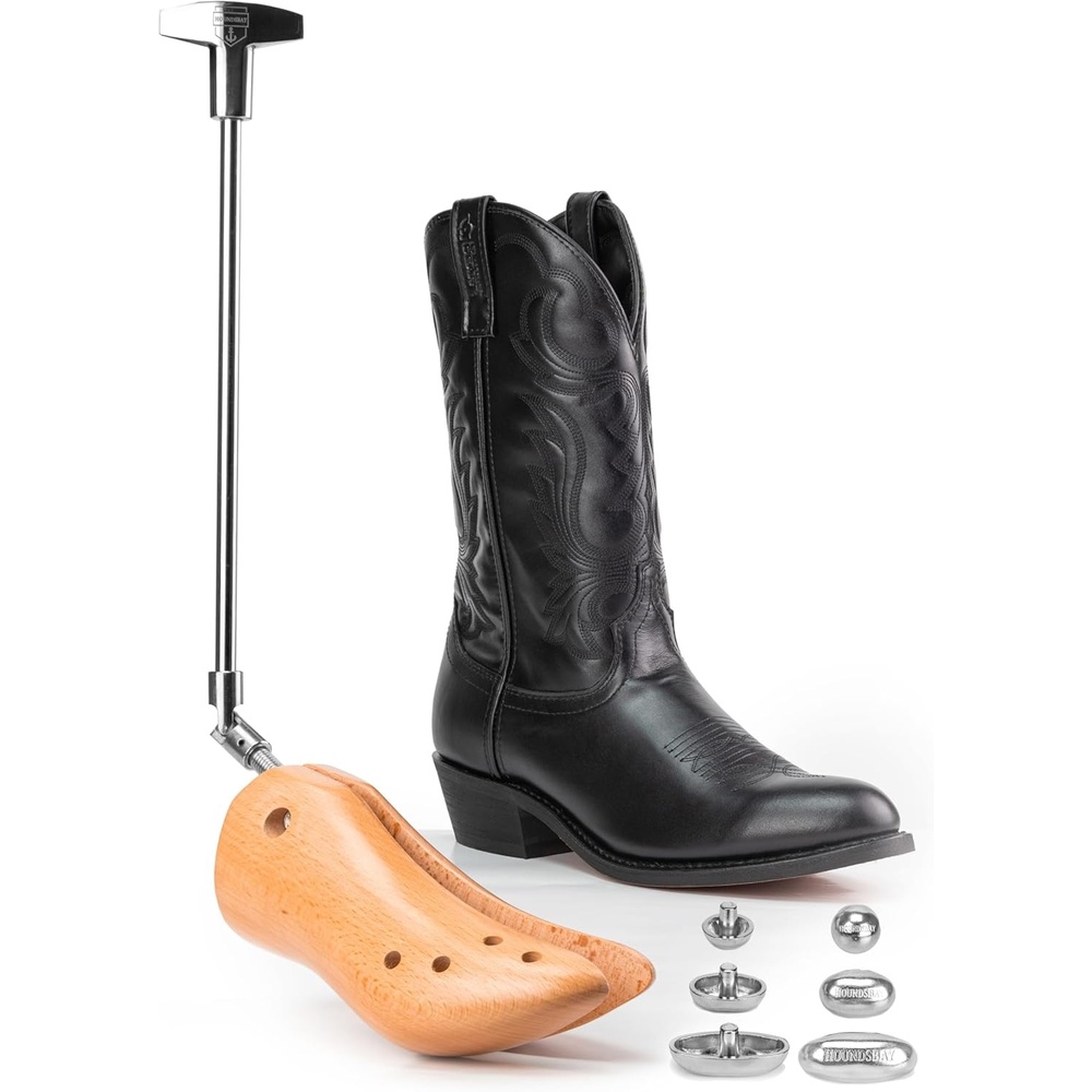 image:imageHOUNDSBAY Bloodhound Professional Western Cowboy Boot Stretcher for Men amp Women Widener Shoe Stretcher For Cowboy Boots1 Pack